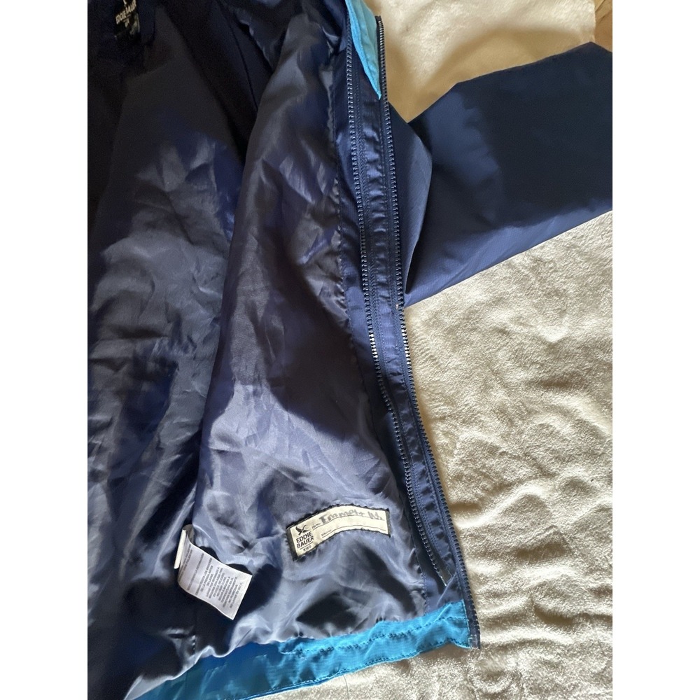 Eddie Bauer Kids Boys Small 7/8 Blue Lightweight Jacket Full Zip Hooded Pockets - Picture 4 of 5